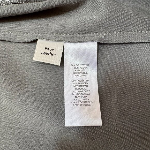 T Tahari Faux Suede Roll Tab Open Topper Gray Drape Coat Size XS - Picture 13 of 14